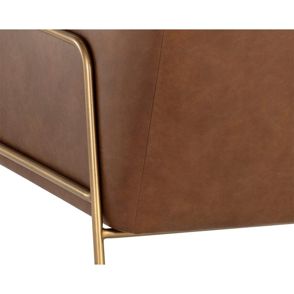 Cybil Vintage Caramel Leather Lounge Chair, view 5