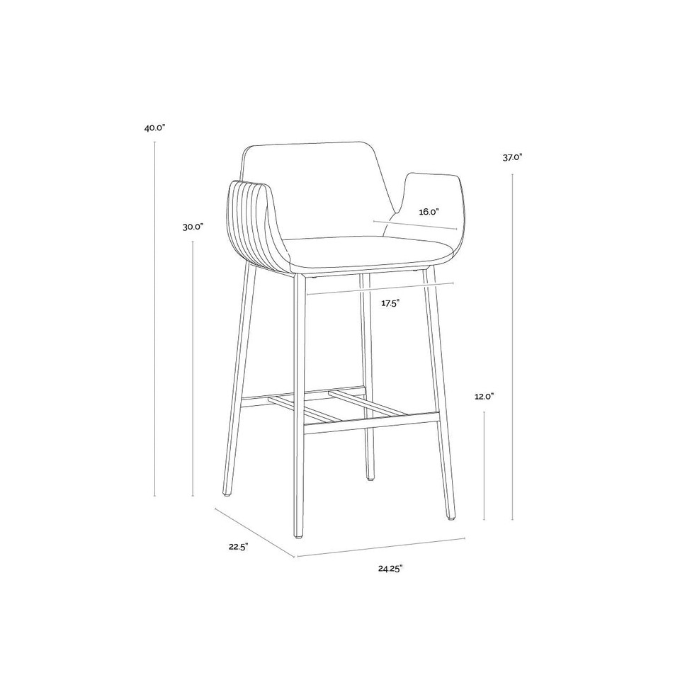 Lucano Barstool Bravo Black, view 4