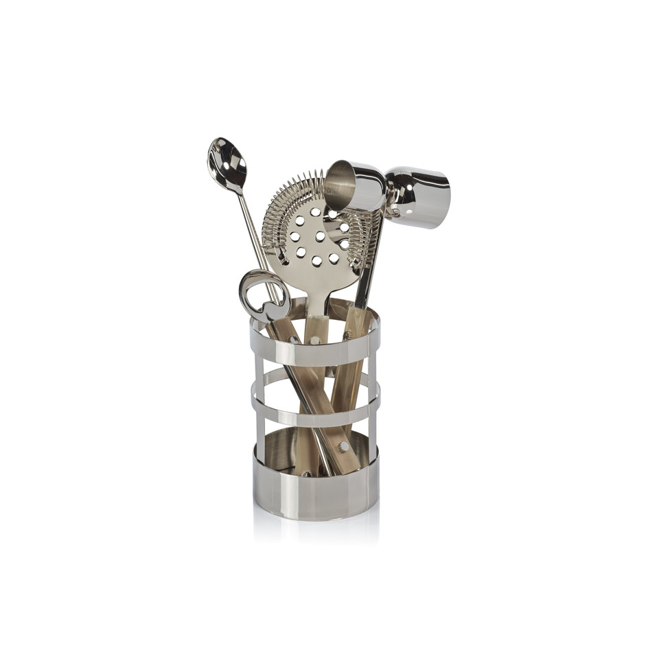 Bayeux Stainless Steel 5-Piece Bar Tool Set | Bone & Brass
