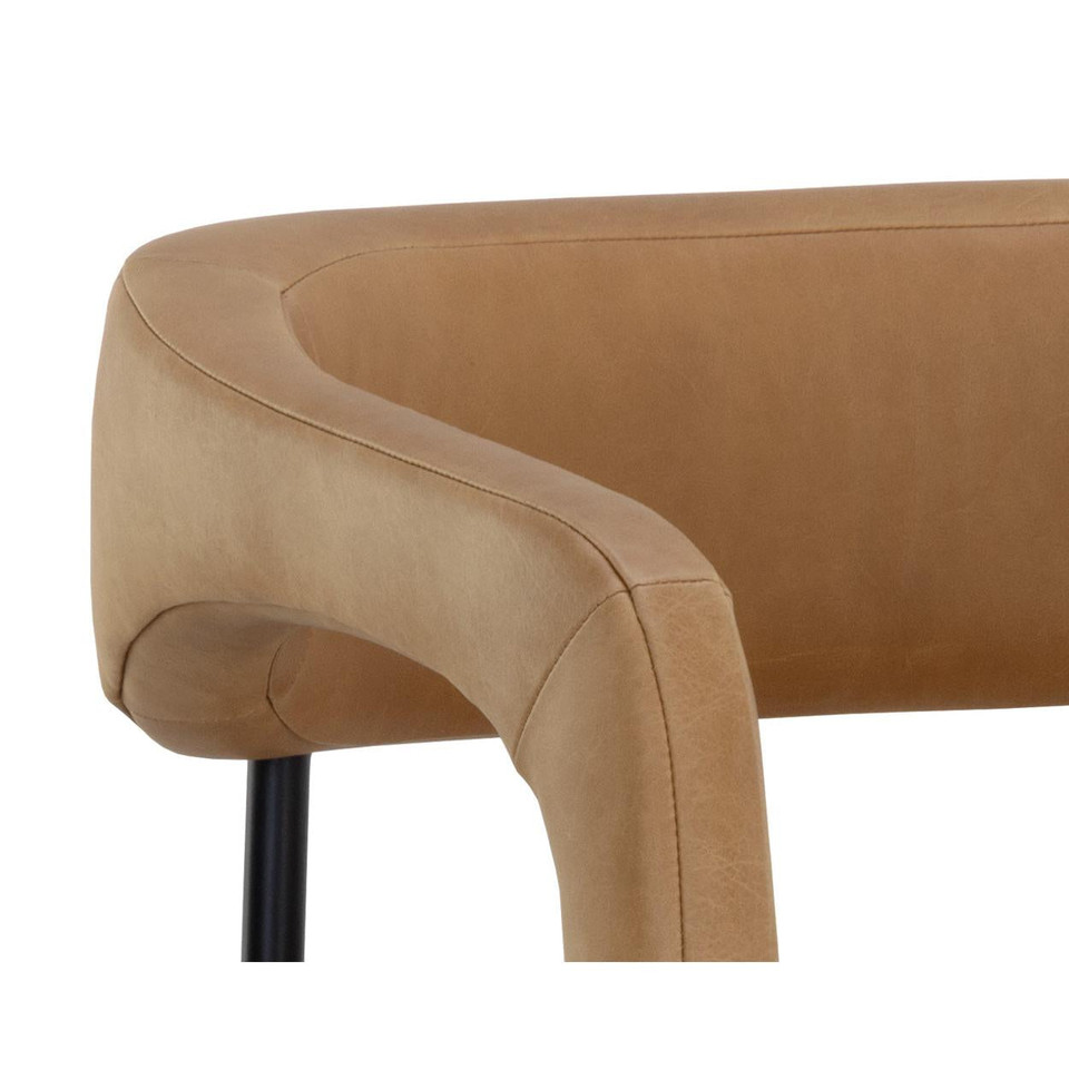 Mavia Ludlow Sesame Leather Counter Stool, view 2