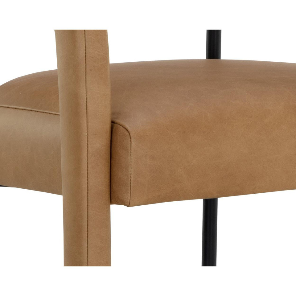 Mavia Ludlow Sesame Leather Counter Stool