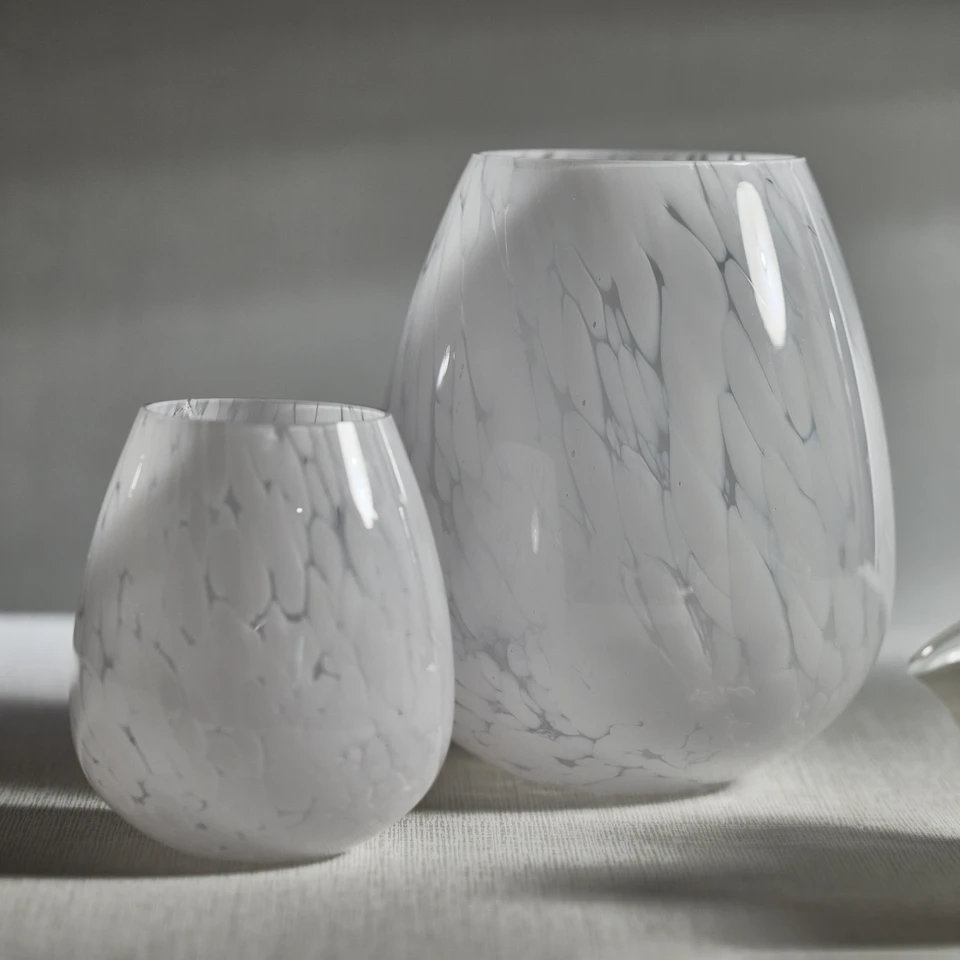 Laval White Confetti Glass Vase, Small - Vase Detail | Bone & Brass