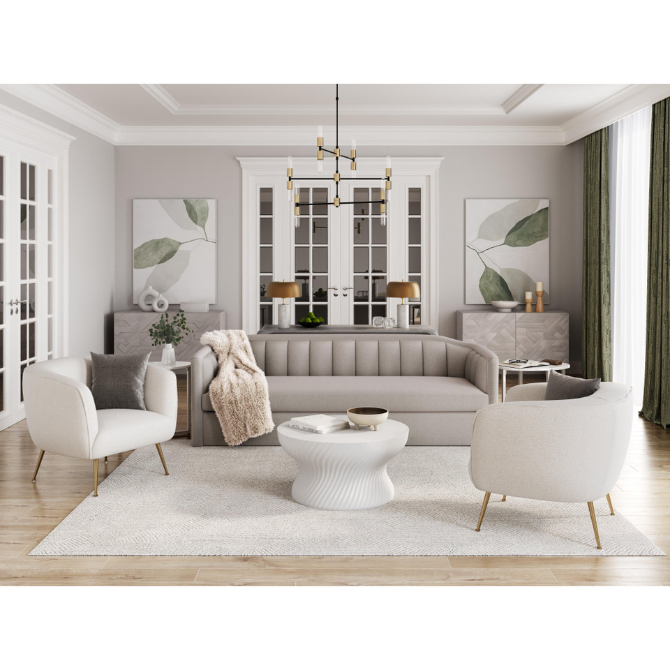 Cara White Coffee Table, view 2