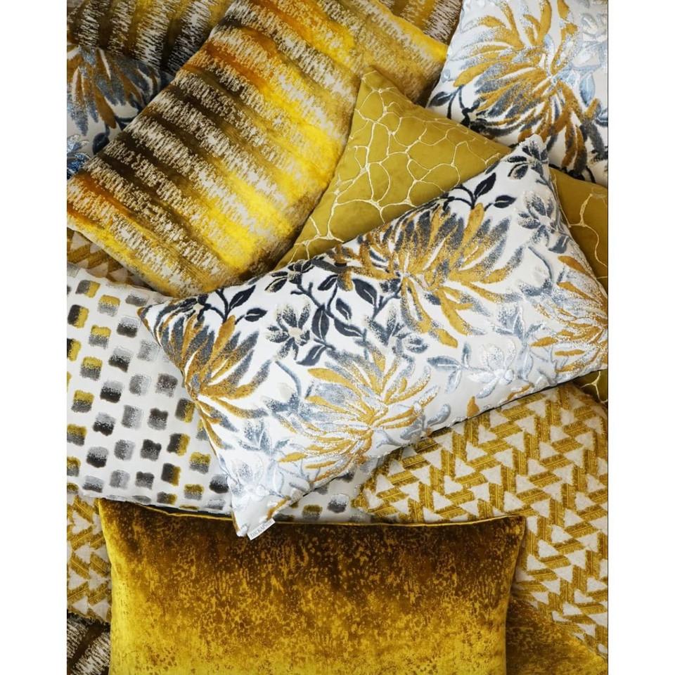 Proden Gold Throw Pillow - Pillow Fabric Detail | Bone & Brass