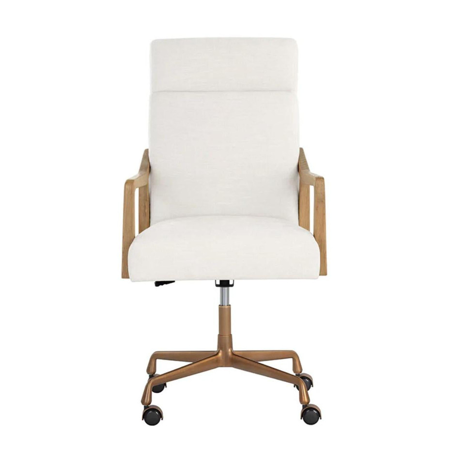 Collin Ivory Tweed Office Chair - Chair Detail | Bone & Brass