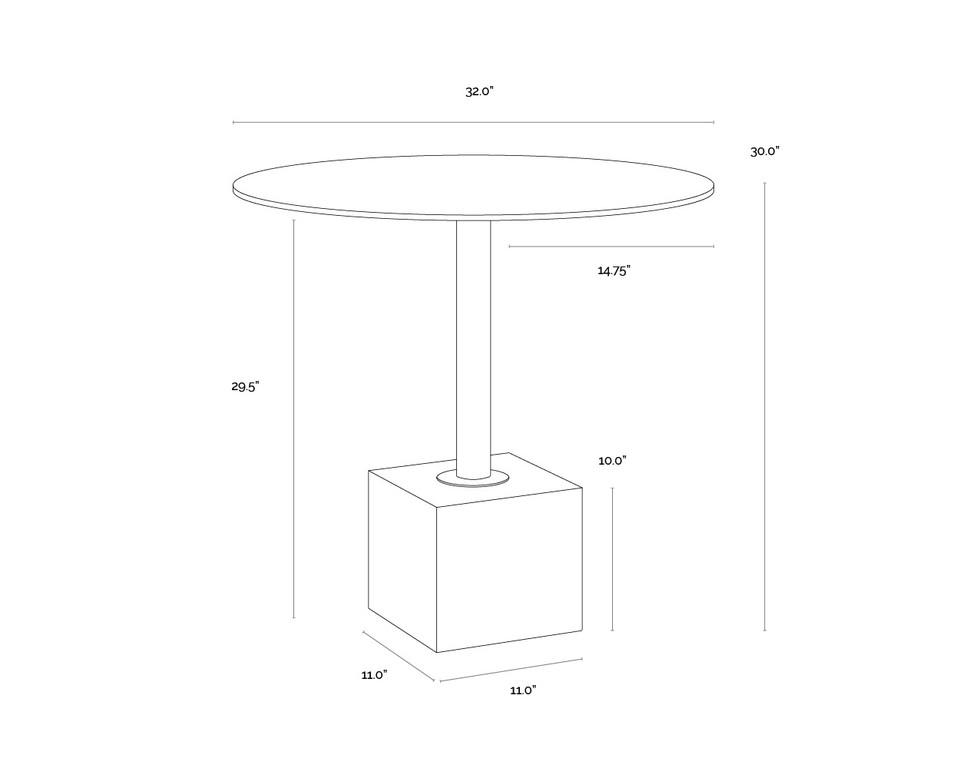 Kata Bistro White Marble - 32" Table