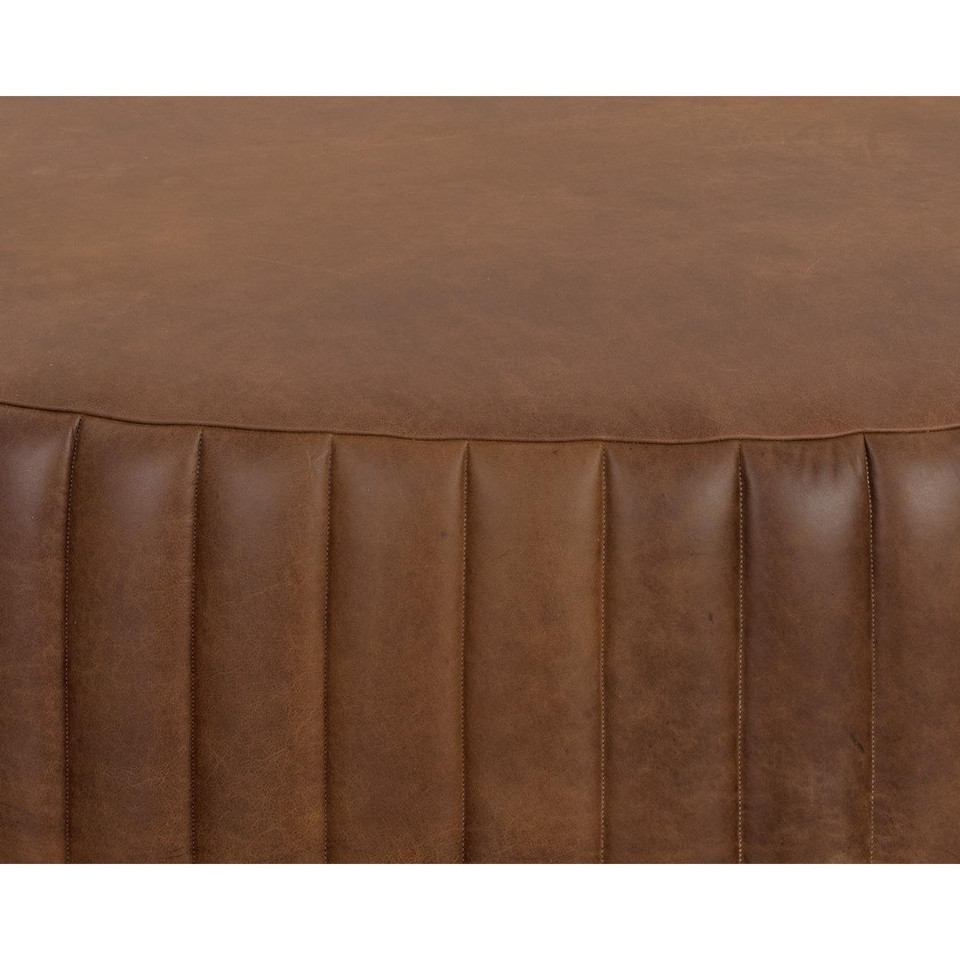 Divano Lucia Tobacco Leather Ottoman, view 5