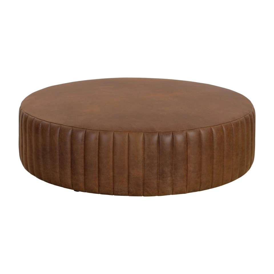 Divano Lucia Tobacco Leather Ottoman