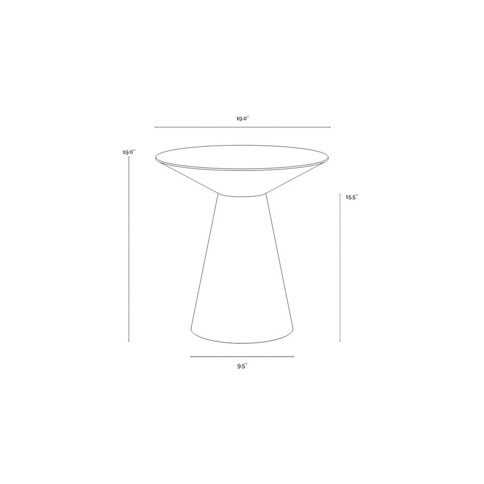 Carmel End Table - Yellow Gold - Table Top View | Bone & Brass
