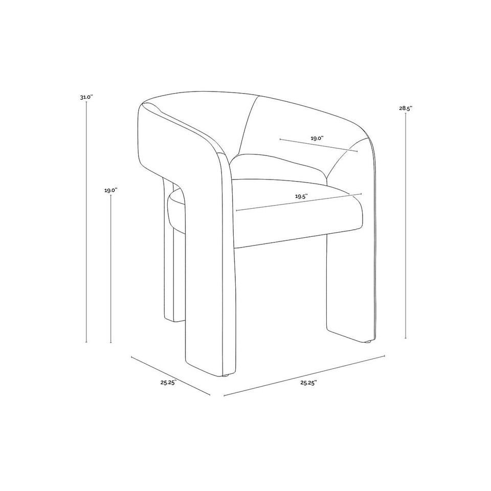 Isidore Dining Copenhagen Olive Armchair, view 3