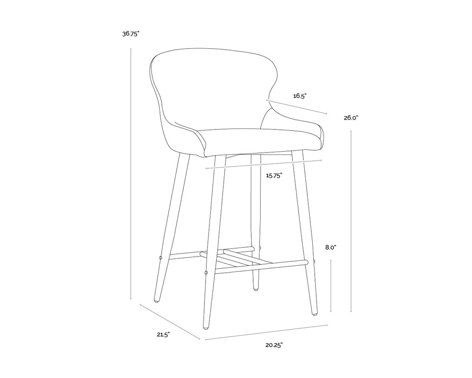 Evora Bravo Black Counter Stool
