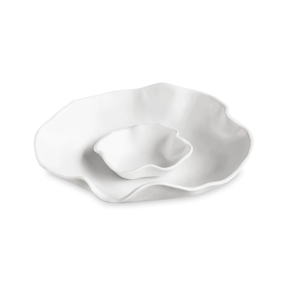 White Nube Chip & Dip Bowl | Bone & Brass