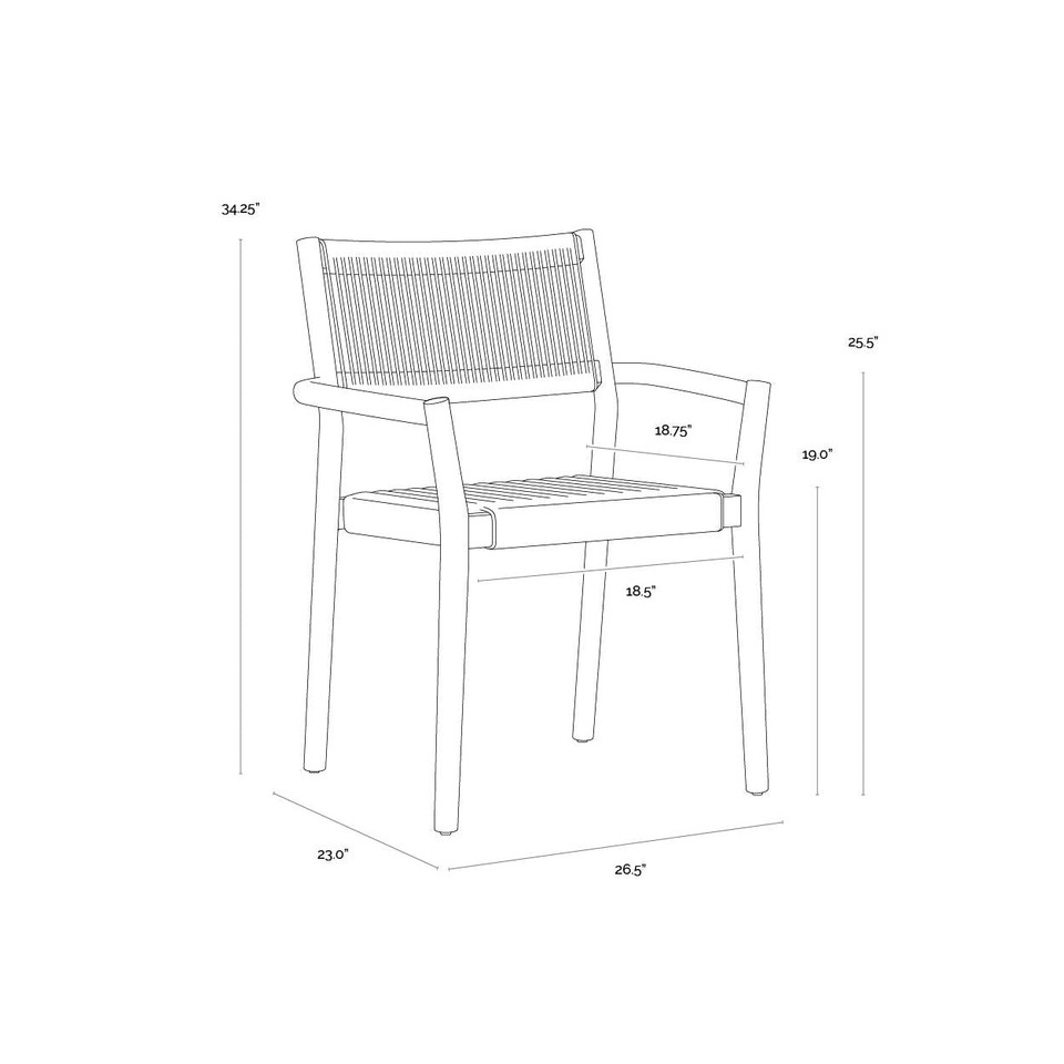 Kavala Stackable Dining Natural Armchair, view 2
