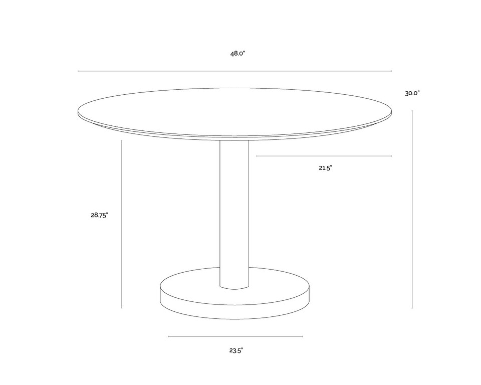 Monaco Gold - Grey Marble / Charcoal Grey - 48" Dining Table