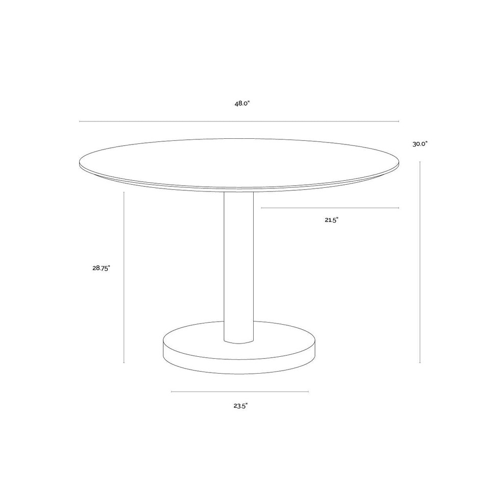 Monaco Gold - Grey Marble / Charcoal Grey - 48" Dining Table, view 6