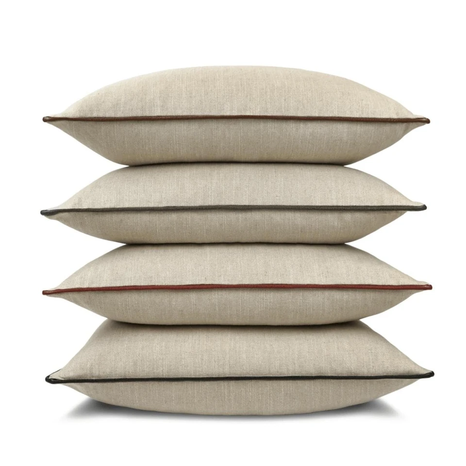 Ghent Red Trim Throw Pillow - Pillow Detail | Bone & Brass