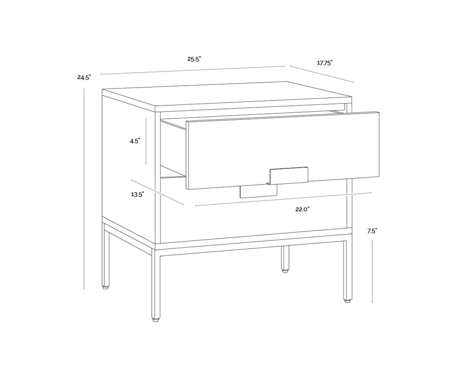 Jade Antique Brass - Dark Mango Nightstand