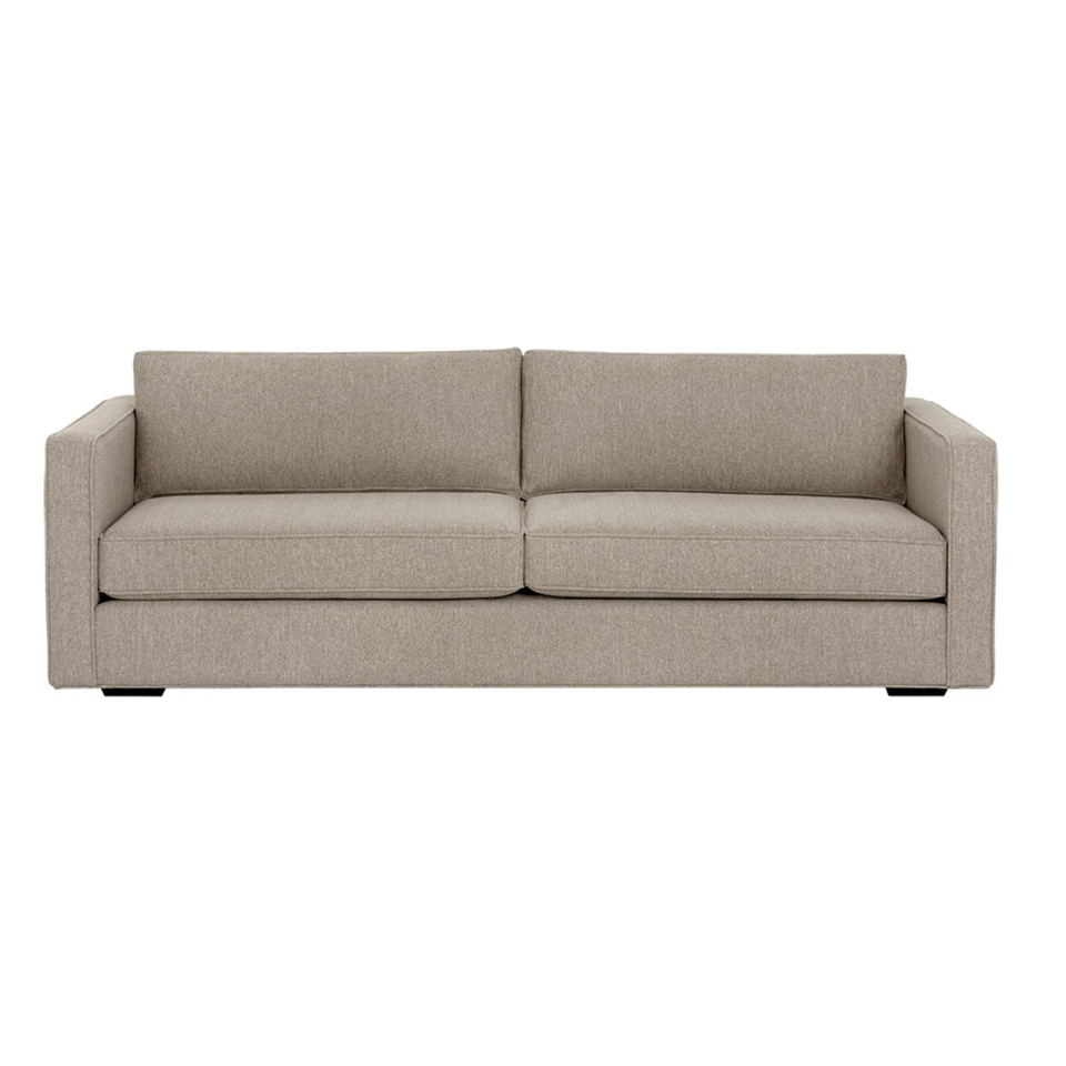 Adam Taupe Tailored Performance Fabric Sofa, view 3