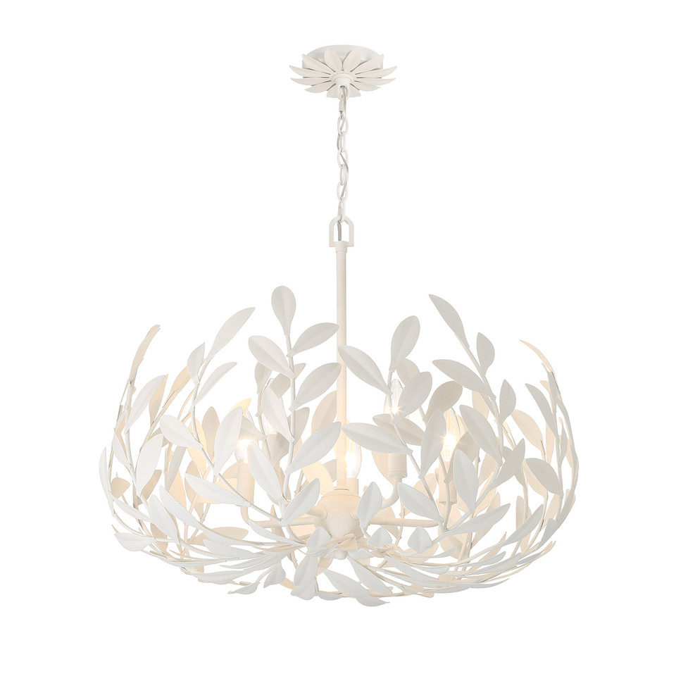 Broche Matte White Chandelier
