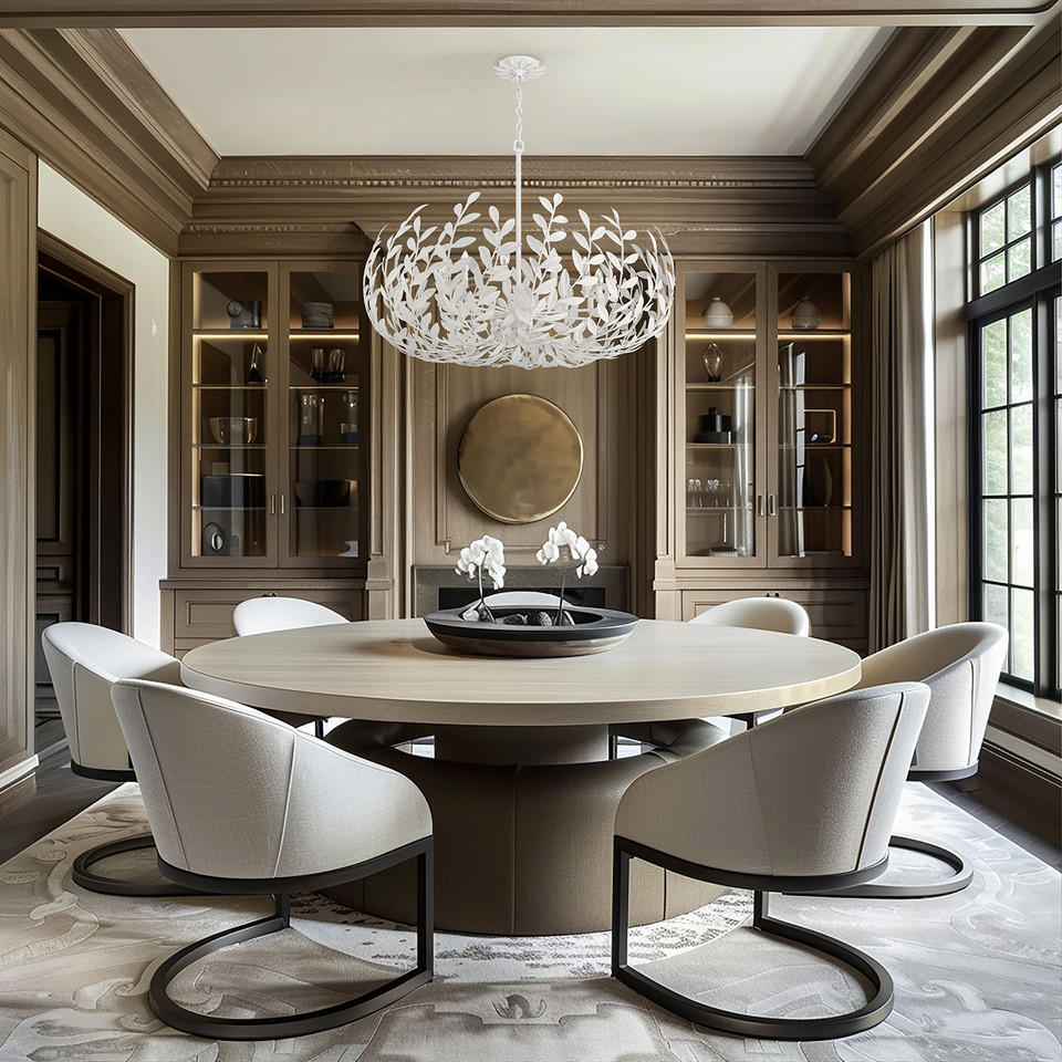 Broche Matte White Chandelier