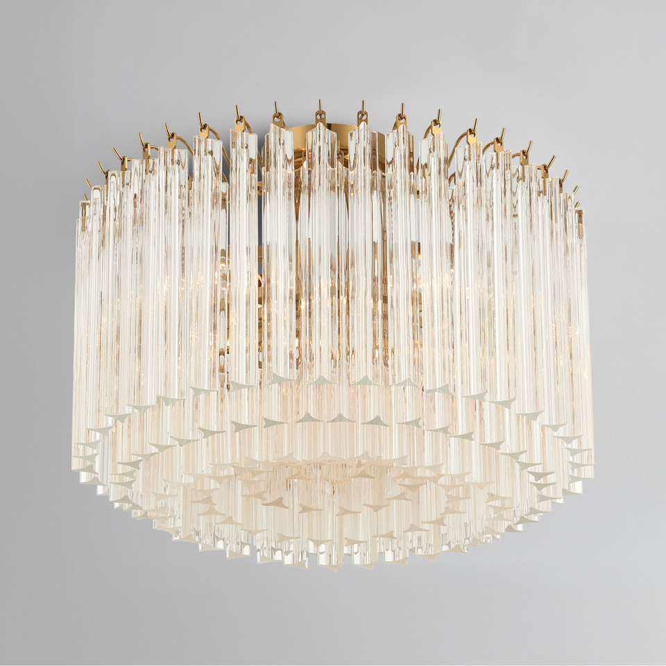 Lofton 18" Aged Brass Semi Flush Mount