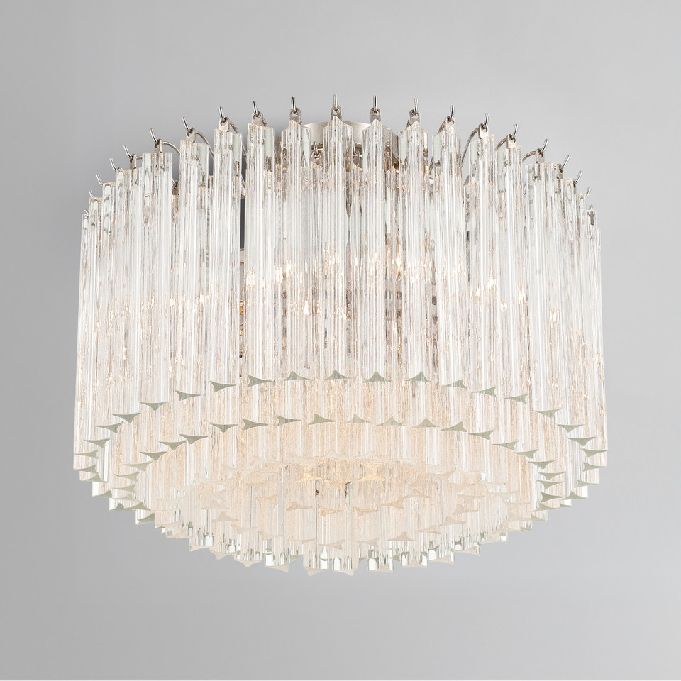Lofton 18" Polished Nickel Semi Flush Mount