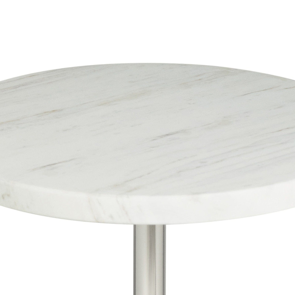 Arthur Polished Nickel Marble Accent Table