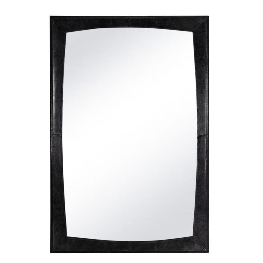 Estaban Black Leather Mirror