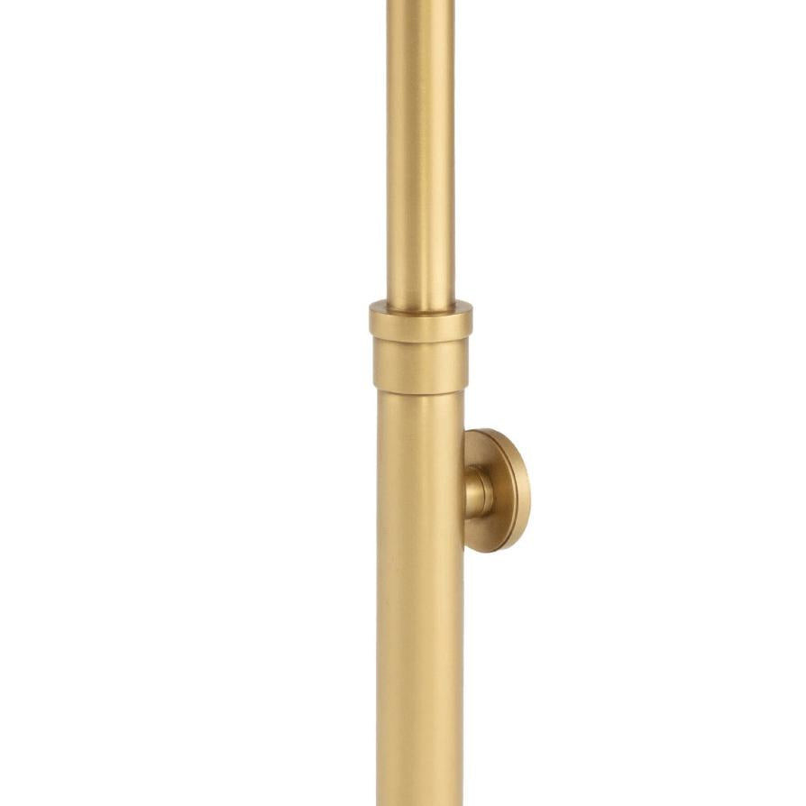 Myles Natural Brass Large Marble Accent Table