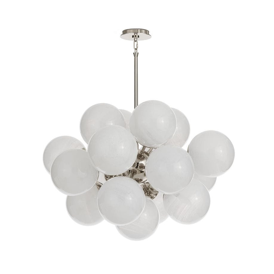 Shine Polished Nickel Chandelier with Swirl Glass