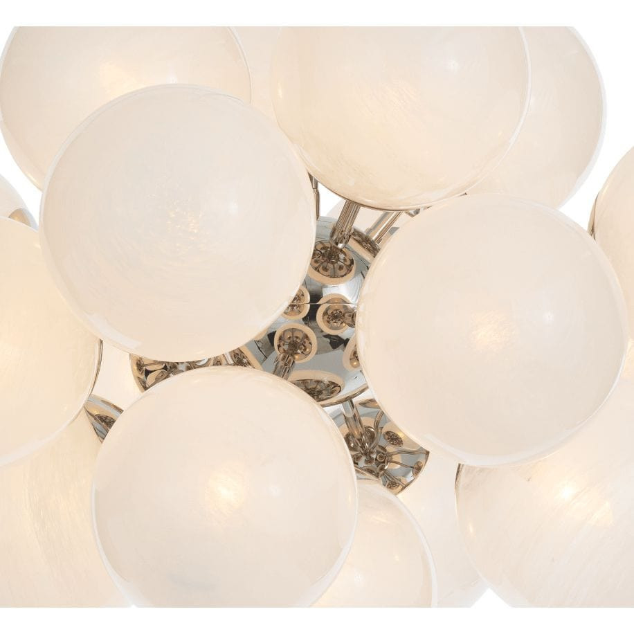 Shine Natural Brass Chandelier with Swirl Glass