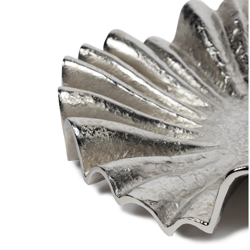 Soleil Antiqued Brass Ruffled Metal Plate