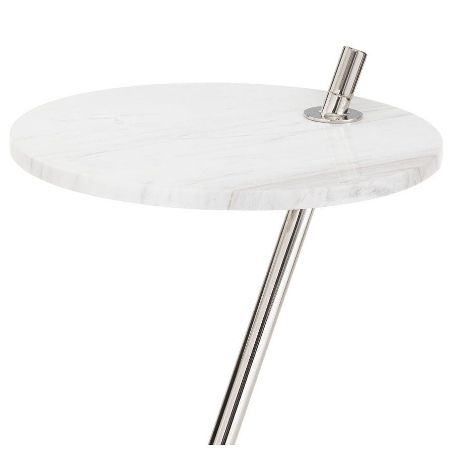 Spyder Polished Nickel Marble Accent Table