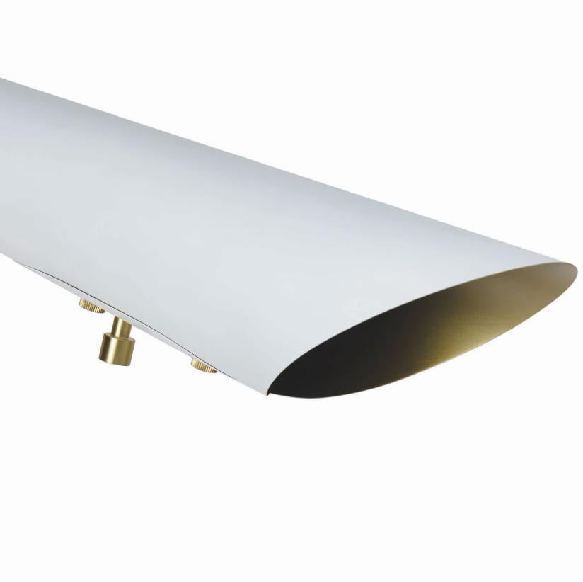 Vest White and Natural Brass Floor Lamp