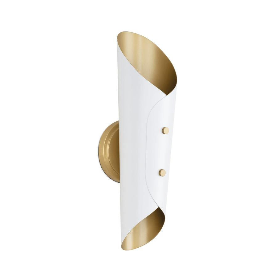 Vest White & Natural Brass Sconce