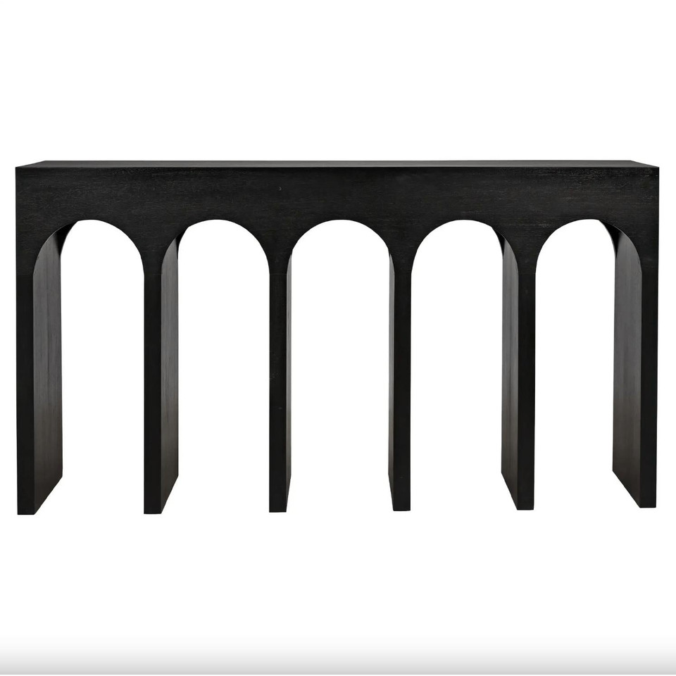 Bridge Hand Rubbed Black Console Table