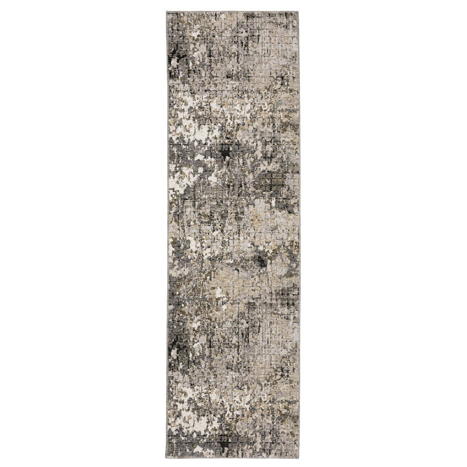 Nebulous Grey, Ivory & Black Contemporary Rug, view 5