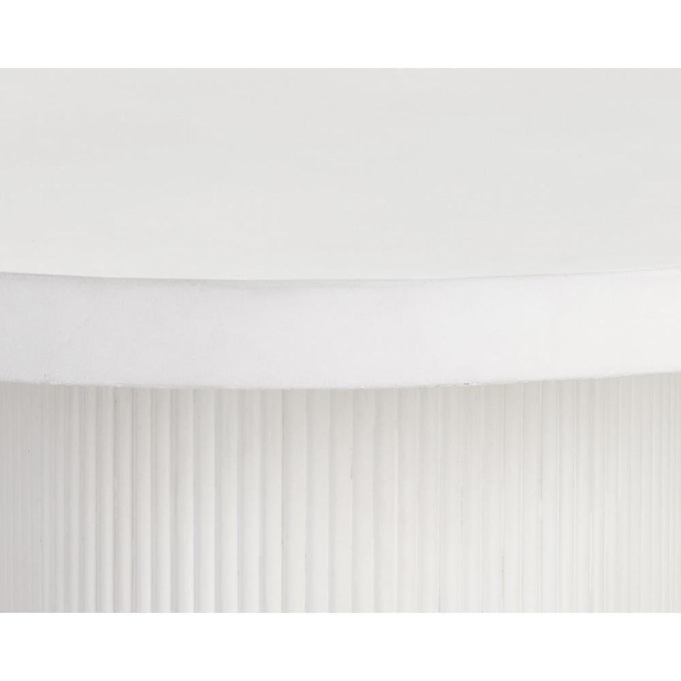 Nicolette Round White Concrete Dining Table - Table Top View | Bone & Brass