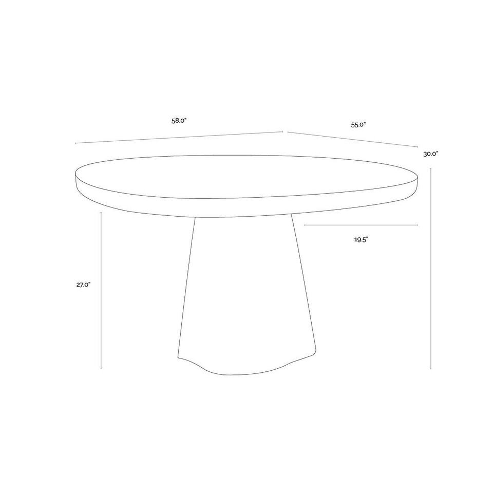 Celica Black - 58" Dining Table