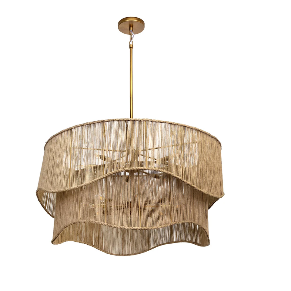 Rhine Natural Jute Chandelier, view 4