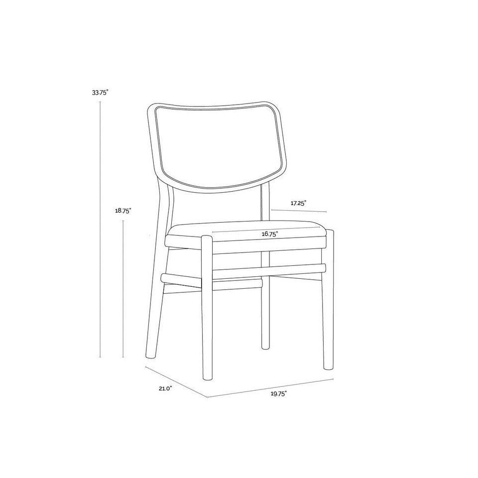 Annex Abbington Black / Natural Dining Chair, view 4
