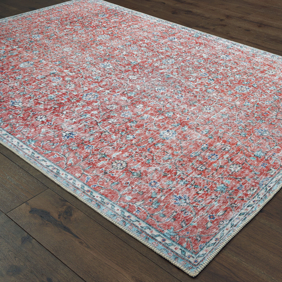 Sofia Red & Blue Casual Rug, view 2