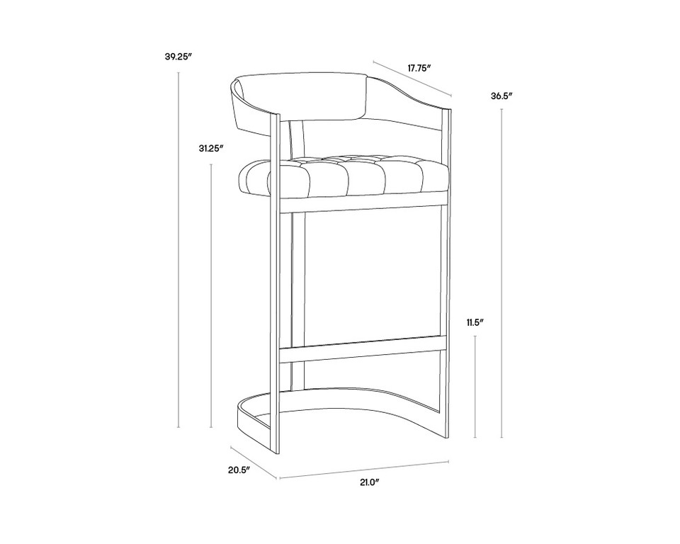 Beaumont Barstool Antique Brass - Cantina Black