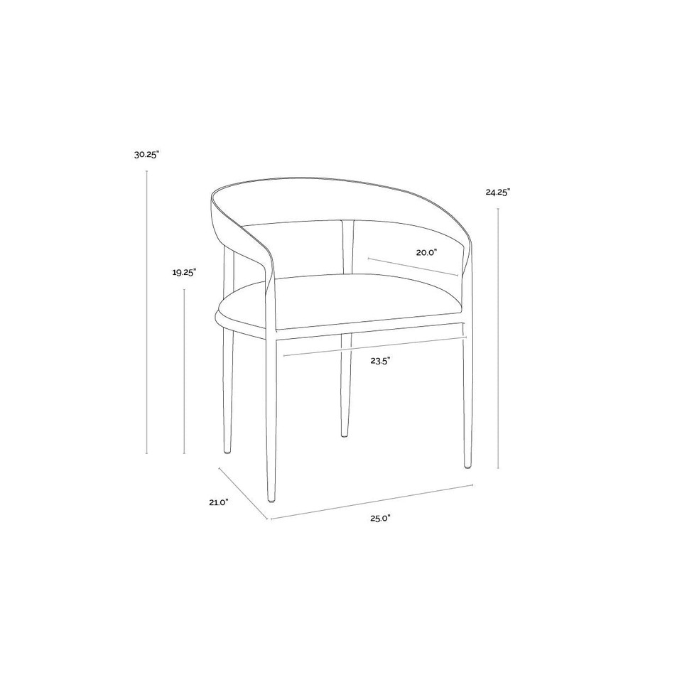 Zanatta Dining Tan Leather Armchair, view 9