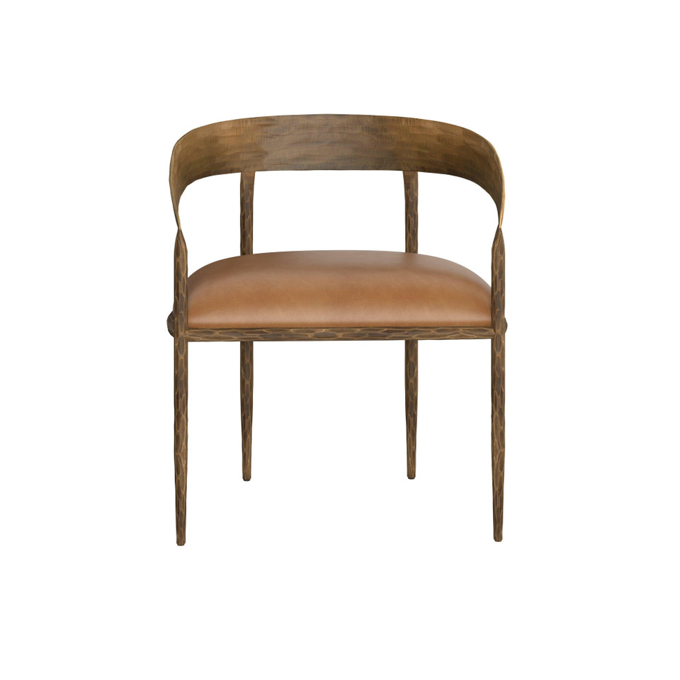 Zanatta Dining Tan Leather Armchair, view 4