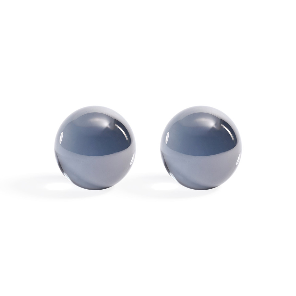 Smoke Grey Decorative Crystal Glass Ball - Alternate View | Bone & Brass