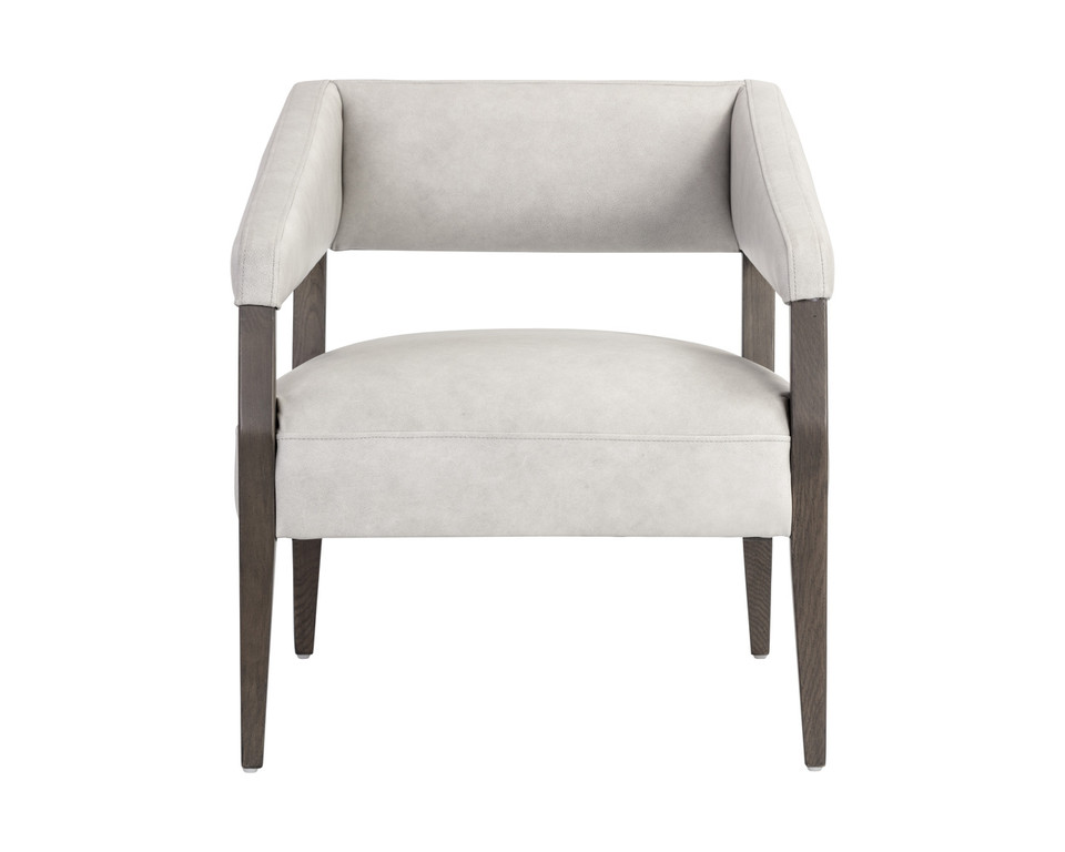 Carlyle Saloon Light Grey Leather Lounge Chair