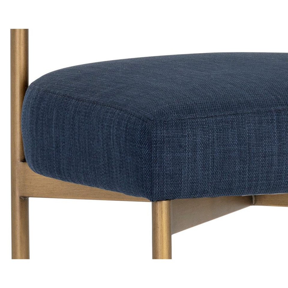 Seneca Antique Brass - Arena Navy Counter Stool