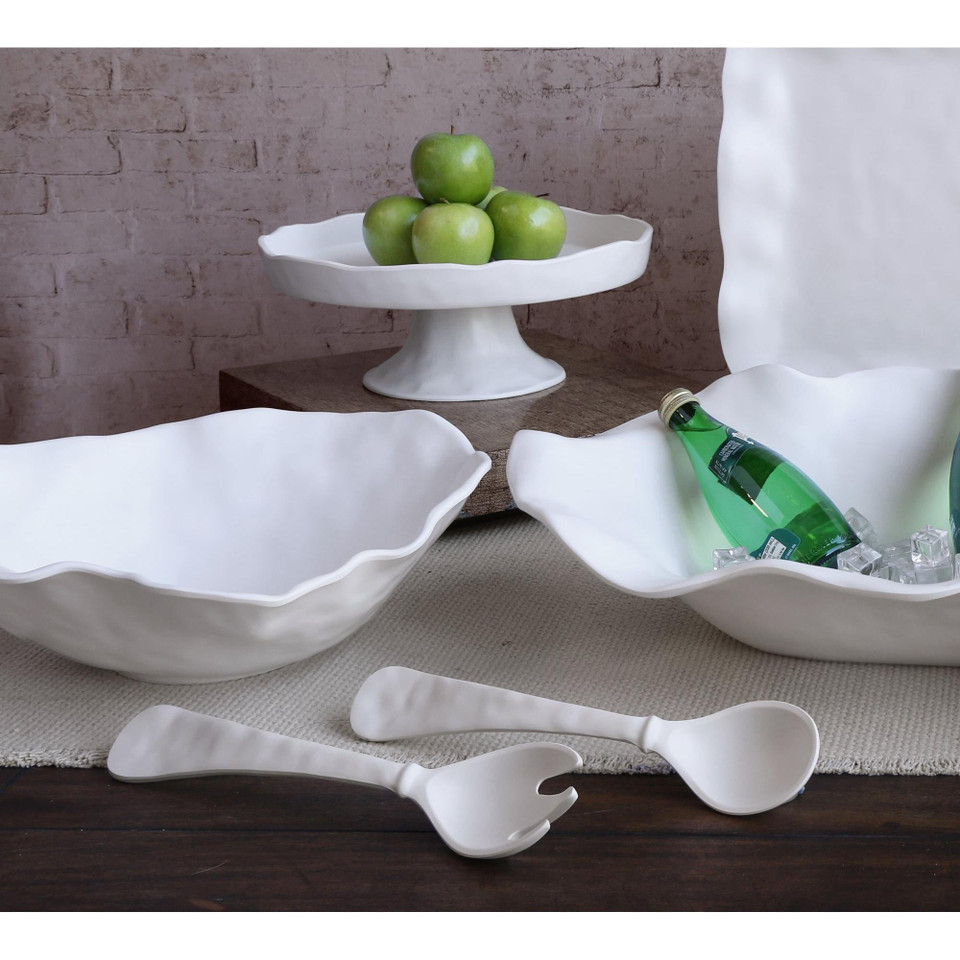Vida Nube Large Salad Servers (White), view 9