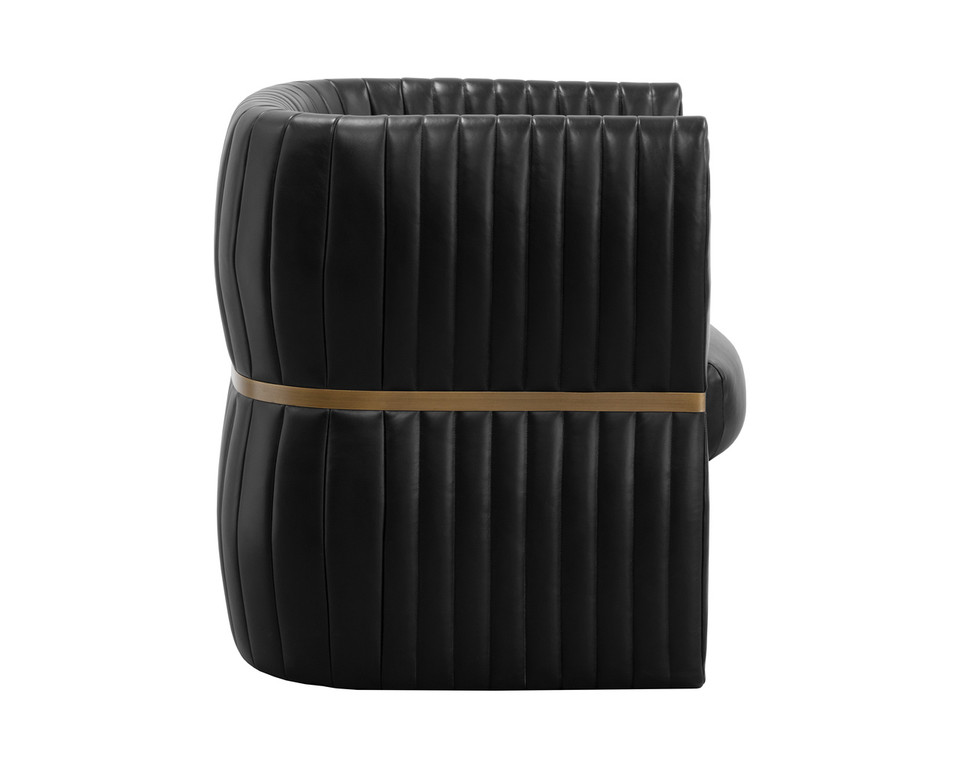 Tryor Vintage Black Night Leather Lounge Chair